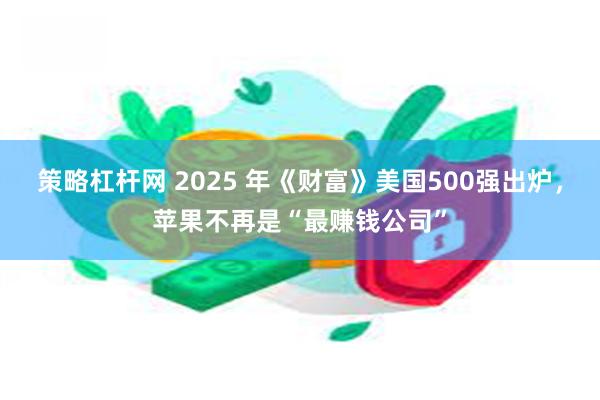 策略杠杆网 2025 年《财富》美国500强出炉，苹果不再是“最赚钱公司”