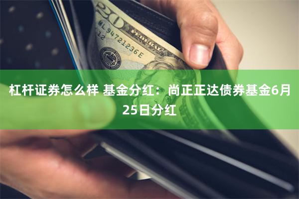 杠杆证券怎么样 基金分红：尚正正达债券基金6月25日分红