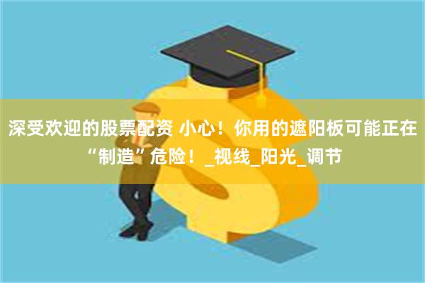 深受欢迎的股票配资 小心！你用的遮阳板可能正在“制造”危险！_视线_阳光_调节