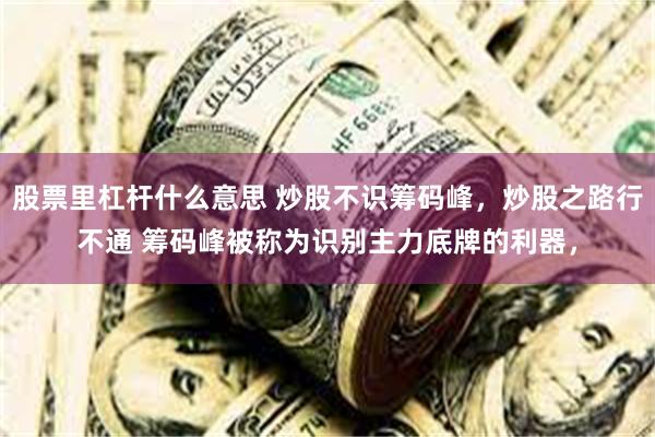 股票里杠杆什么意思 炒股不识筹码峰，炒股之路行不通 筹码峰被称为识别主力底牌的利器，