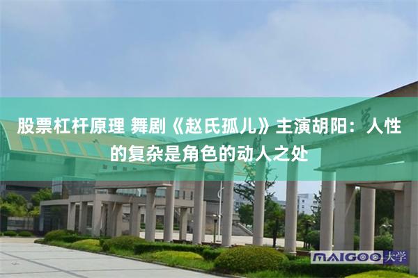 股票杠杆原理 舞剧《赵氏孤儿》主演胡阳：人性的复杂是角色的动人之处