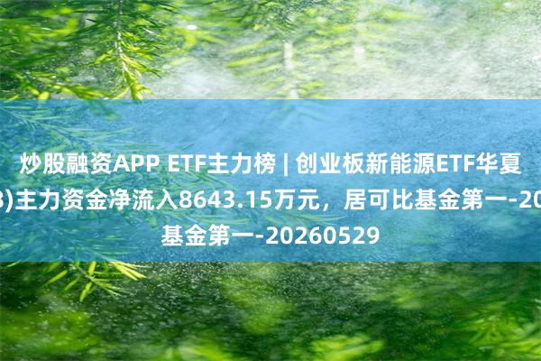 炒股融资APP ETF主力榜 | 创业板新能源ETF华夏(159368)主力资金净流入8643.15万元，居可比基金第一-20260529