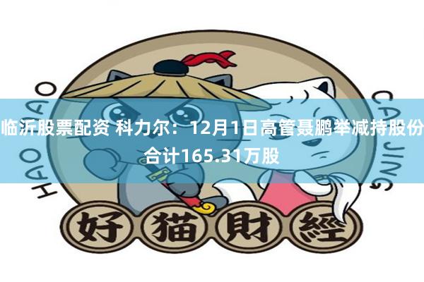 临沂股票配资 科力尔：12月1日高管聂鹏举减持股份合计165.31万股