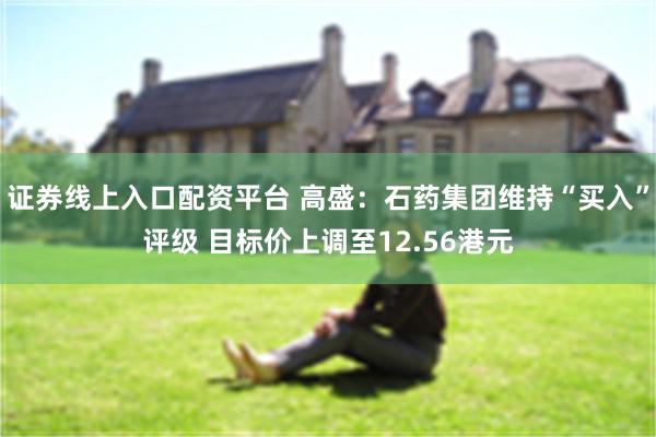 证券线上入口配资平台 高盛：石药集团维持“买入”评级 目标价上调至12.56港元