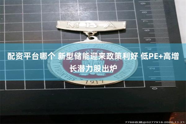 配资平台哪个 新型储能迎来政策利好 低PE+高增长潜力股出炉