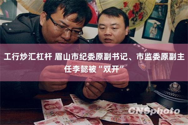 工行炒汇杠杆 眉山市纪委原副书记、市监委原副主任李懿被“双开”