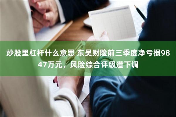 炒股里杠杆什么意思 东吴财险前三季度净亏损9847万元，风险综合评级遭下调